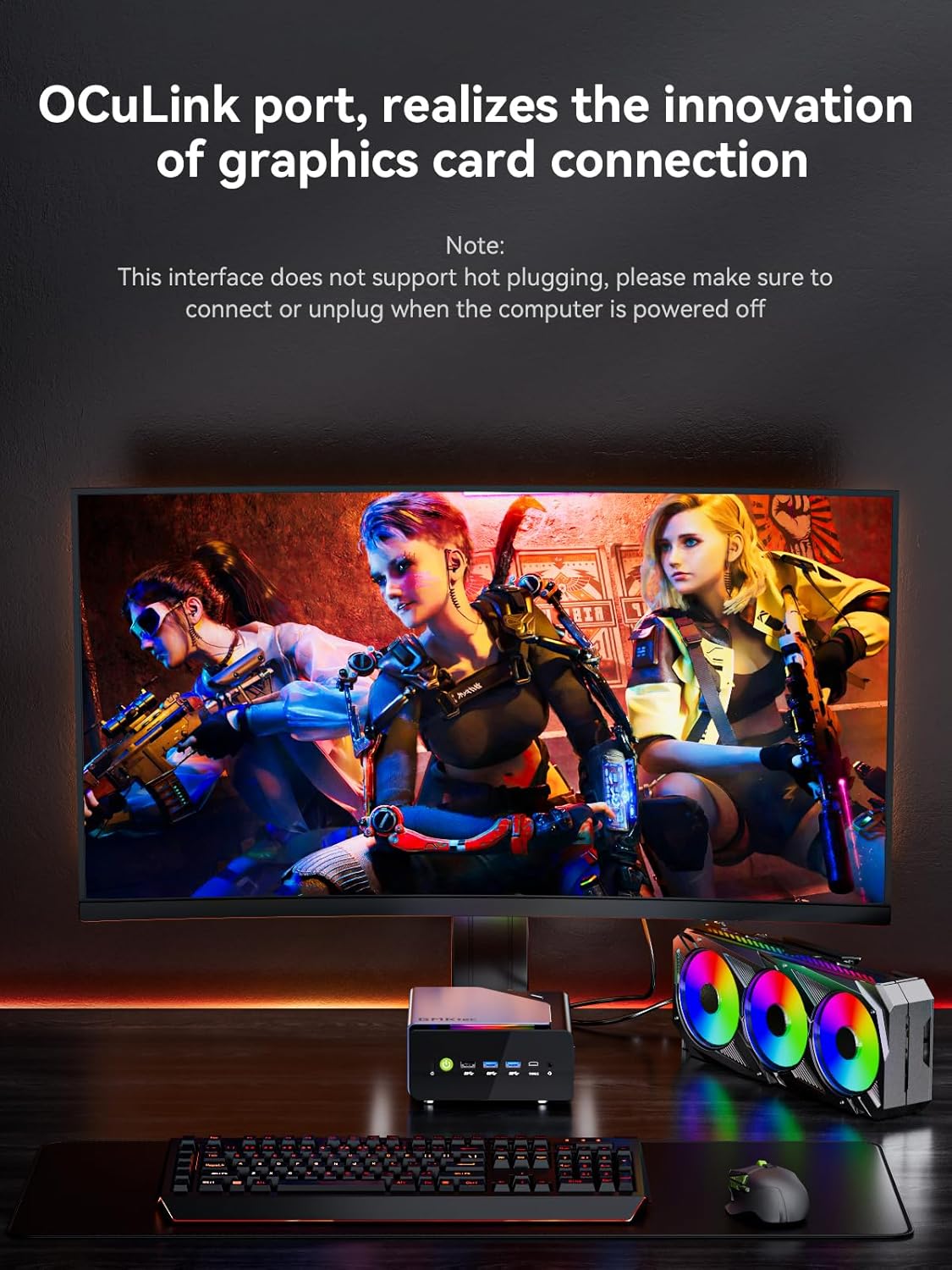 Mini Gaming PC AMD Ryzen 7 H 255 (Upgrade 8745HS, 4.9 GHz), Mini PC barebone Support DDR5, PCIE 4.0 x4, Mini Computer with USB4.0 | 2.5G LAN | Quad 4K Display | Oculink – for gaming