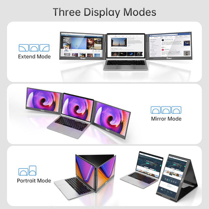 Laptopschermverlenger – Laptopmonitorverlenger – Extern Scherm – Draagbare Monitor – Meervoudig Display – 15,6 Inch FHD – 360° Draaibaar – Eén USB-C Aansluiting – Compatibel MacOS Windows Android