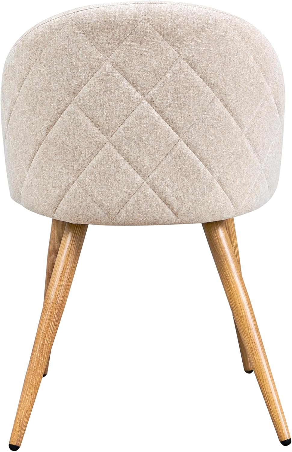 FurnitureR Set van 4 moderne eetkamerstoelen in schelpvorm, zachte beige stof met metalen poten, elegante keukenstoelen