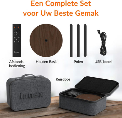 Innex Cube 4K AI Powered 360° Conference Camera, Dual Microphone, Ultra Wide Angle Lens, AI Automatic Focus, Flexible Viewing Angle, 5 Modes, with Remote Control, for Zoom/Teams/Webex