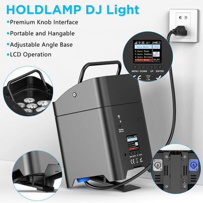 108 W batterij LED Par schijnwerper APP (IOS- en Android), oplaadbare RGBWA + UV podiumlicht uplight outdoor met afstandsbediening/DMX-discolicht voor DJ party bar bruiloft verjaardag