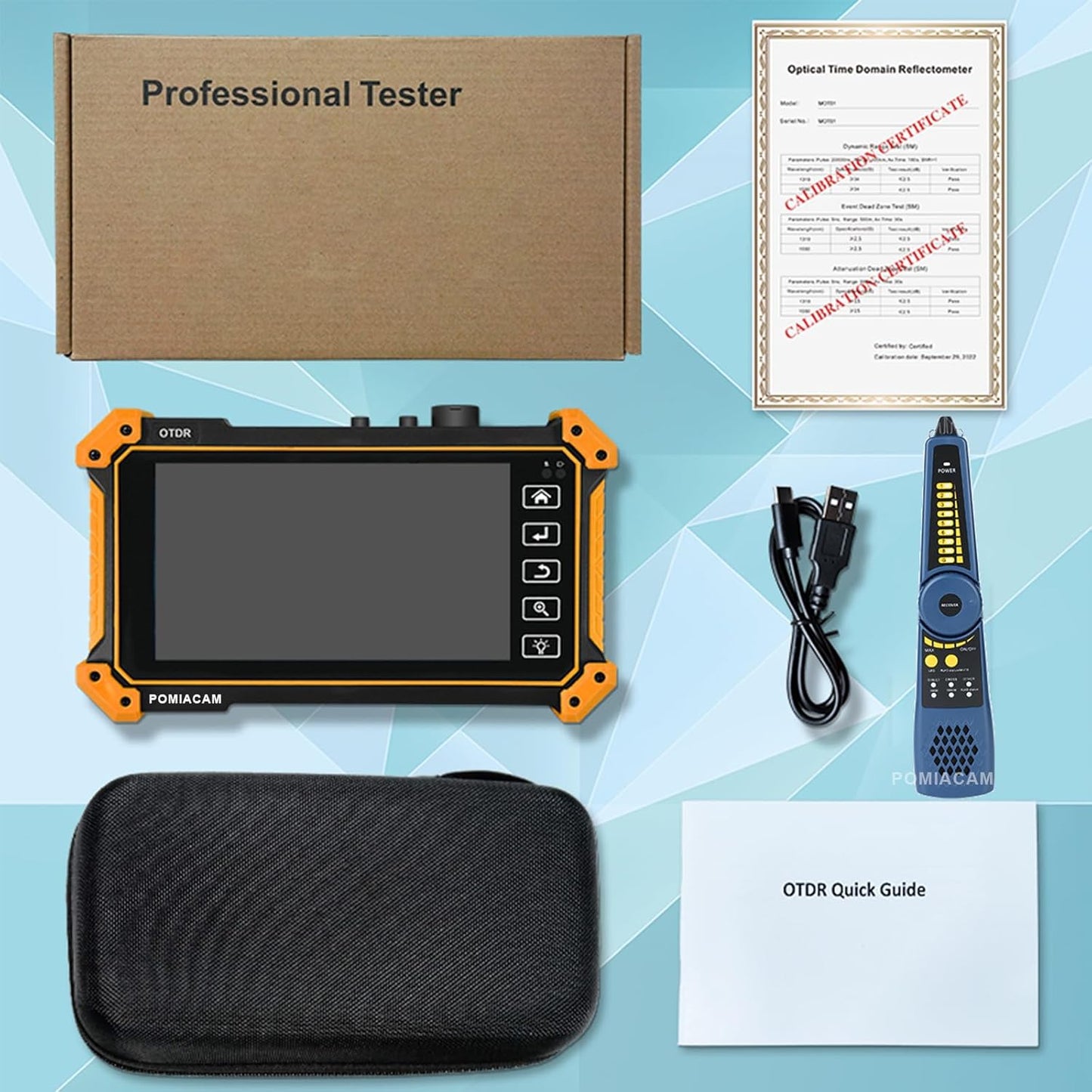OTDR Vezel Optische Tester MOT-51C 1310/1550nm 26/24dB 5.5 "OLED Touchscreen Ingebouwde VFL OPM LS (Lichtbron) OLT (Optische Verlies Test) Gebeurteniskaart