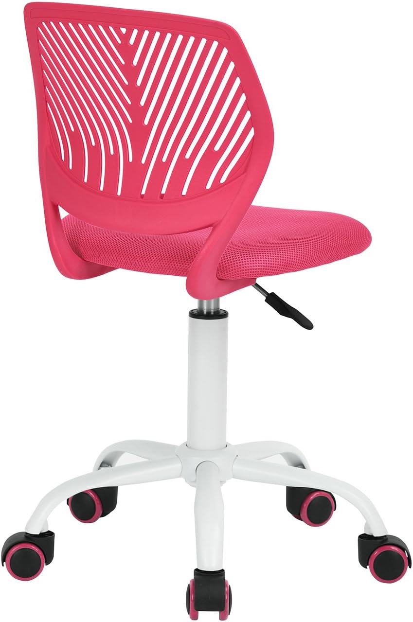 FurnitureR 2 stuks Home Office Chair, Ergonomische Verstelbare Hoogte Swivel Rolling. Kleurrijke computerstoel voor thuiskantoor, roze, metaal, roze, 38,5 cm x 40 cm x 75-87 cm