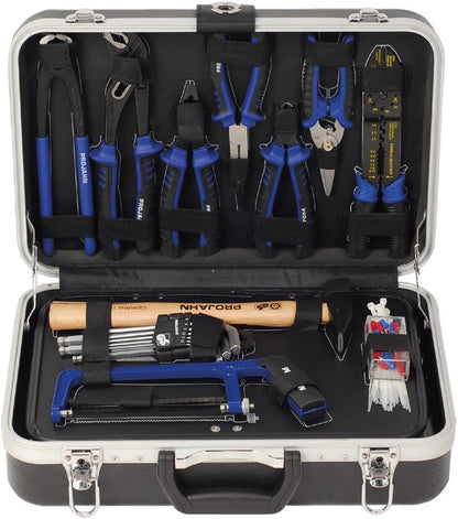 Projahn Proficraft gereedschapskoffer COMPACT 164-dlg. (moerset, ratelset met 6-kant 3/8 inch inzetstukken, incl. schroefbits, ratel 48 tanden, ABS kunststof koffer) 8682