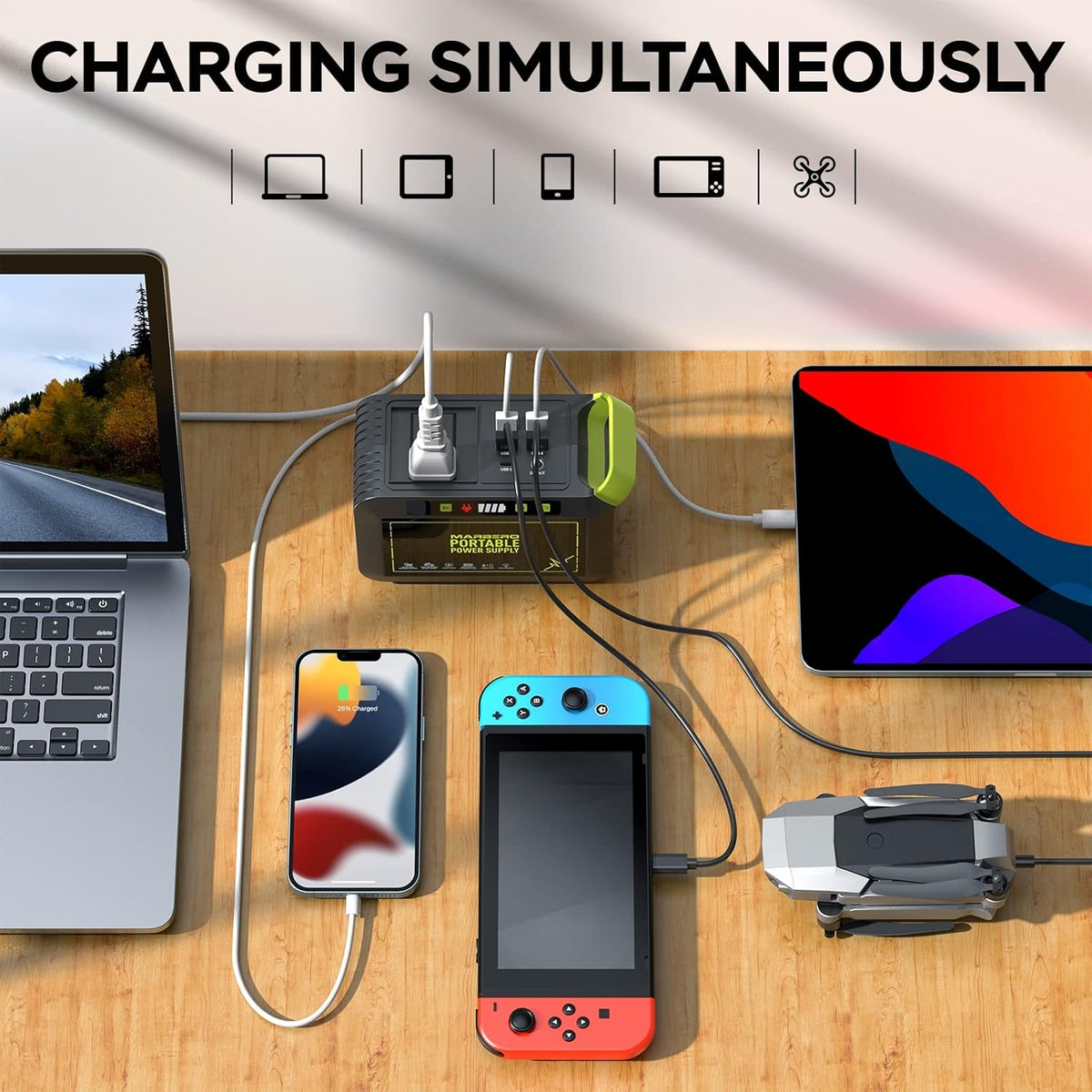 Draagbare Powerstation – Generator – Accubank – Mobiele Energie – Powerbank – 88Wh 24000mAh – Compact en Lichtgewicht – Meerdere Snellaadpoorten - QUORE