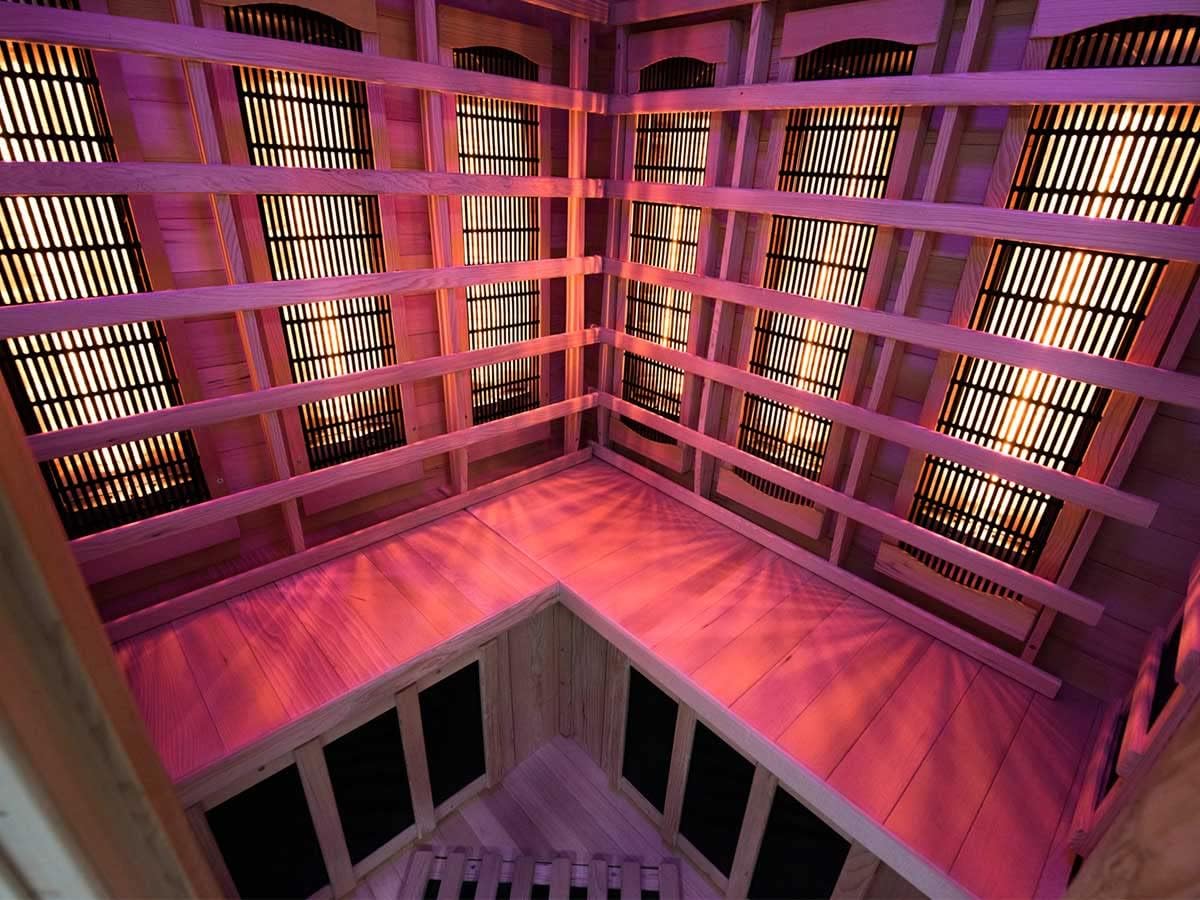 SN-APOLLON-Q2C - infrared sauna Apollon - On/off button - Cleaning of the cabin by ionizer - Chromotherapy 7 colours - 2/3 seater - QUORE