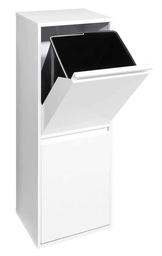 ARREGUI Basic CR201-B Recyclingcontainer | Afvalcontainer in Staal | 2 Compartimenten 2x17 L (34 L) | Multifunctionele Recyclebak voor Afvalscheiding | Afvalbak voor Keuken, Huis of Kantoor | Wit