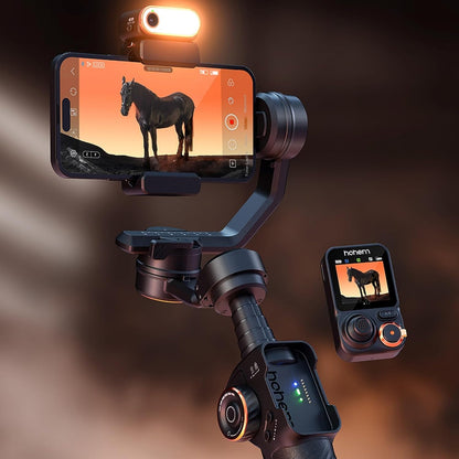 hohem iSteady M7 AI Tracking Gimbal Stabilisator voor Smartphone, 3-assige Telefoon Gimbal met Vullicht en 1.4" OLED Afneembare Touchscreen Afstandsbediening, Ingebouwde Verlengstang voor Vlogging