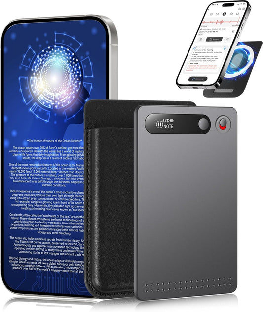AI Digitale Voice Recorder 64 GB – Dictafoon – Dicteerapparaat – Spraakrecorder – Geluidsrecorder – 118+ Talen – Real-time Transcriptie & Automatische Samenvatting