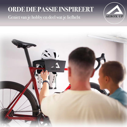 Fiets wandhouder - Fiets muurbeugel - Fiets ophangsysteem - Fietsrek wandmontage - Wandhouder fiets - Fiets ophangen muur - Fiets houder garage - Compact fiets ophangen binnen