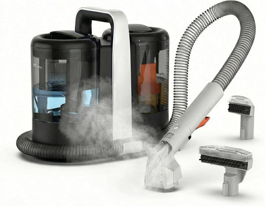 Tapijtreiniger – Vlekkenreiniger – Bankreiniger – Meubelreiniger – Zetelreiniger – Compact Design – 600W Krachtige Motor – 15KPa Zuigkracht – 1,5L Schoonwatertank & 0,7L Vuilwatertank – Lichtgewicht & Draagbaar