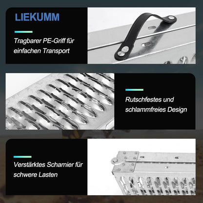 LIEKUMM Laadhelling, 210 cm motorhelling, capaciteit 440 kg, opvouwbare oprijplaat voor motorfiets, scooter, aanhanger, bestelwagen, 2 stuks