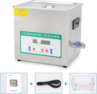 Ultrasoon Reinigingssysteem – Ultrasone Reiniger – Ultrasoon Schoonmaakapparaat – Reinigingsmachine – Ultrasoon Tank – 10 Liter Inhoud – 40 kHz Frequentie – Roestvrij Staal – Instelbare Temperatuur en Timer