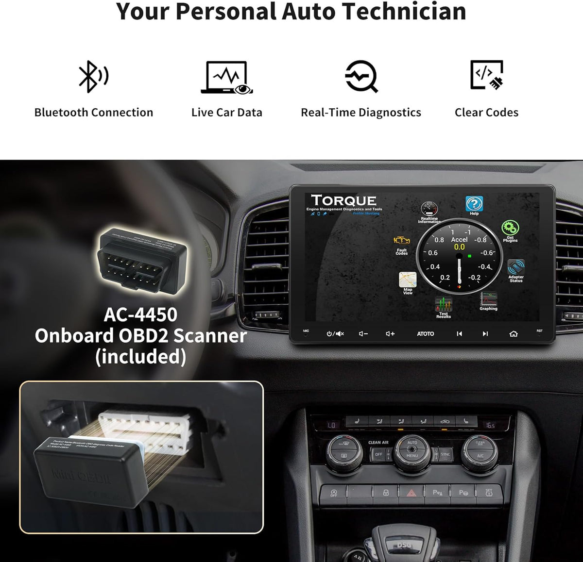 Android Autoradio – 2 DIN Autoradio – Car Radio – Multimedia Systeem – Auto Entertainment – 9 Inch QLED Touchscreen – Ingebouwde 4G LTE & Draadloze CarPlay en Android Auto