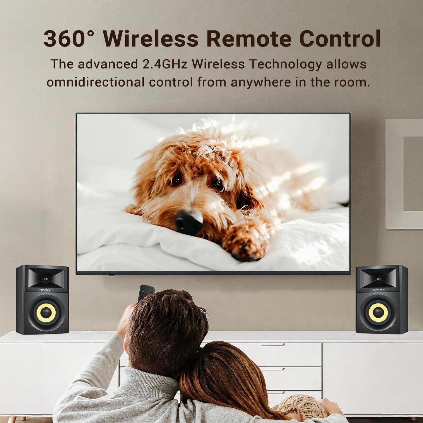 Actieve Boekenplankluidsprekers – 2.0 Speakers, Near-Field Monitoren, Boekenplankspeakers, Actieve Luidsprekers – Zwarte Houten Behuizing – 4 Inch Glasvezelwoofer – Bluetooth 5.4, AUX & Optisch
