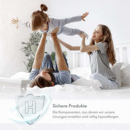 FDM Orthia Pocketveringmatras, 120 x 200 cm, 7-zones, hardheid H3, middelhard), 17 cm hoog, polyurethaanschuim, tweezijdige overtrek, afneembaar, wasbaar