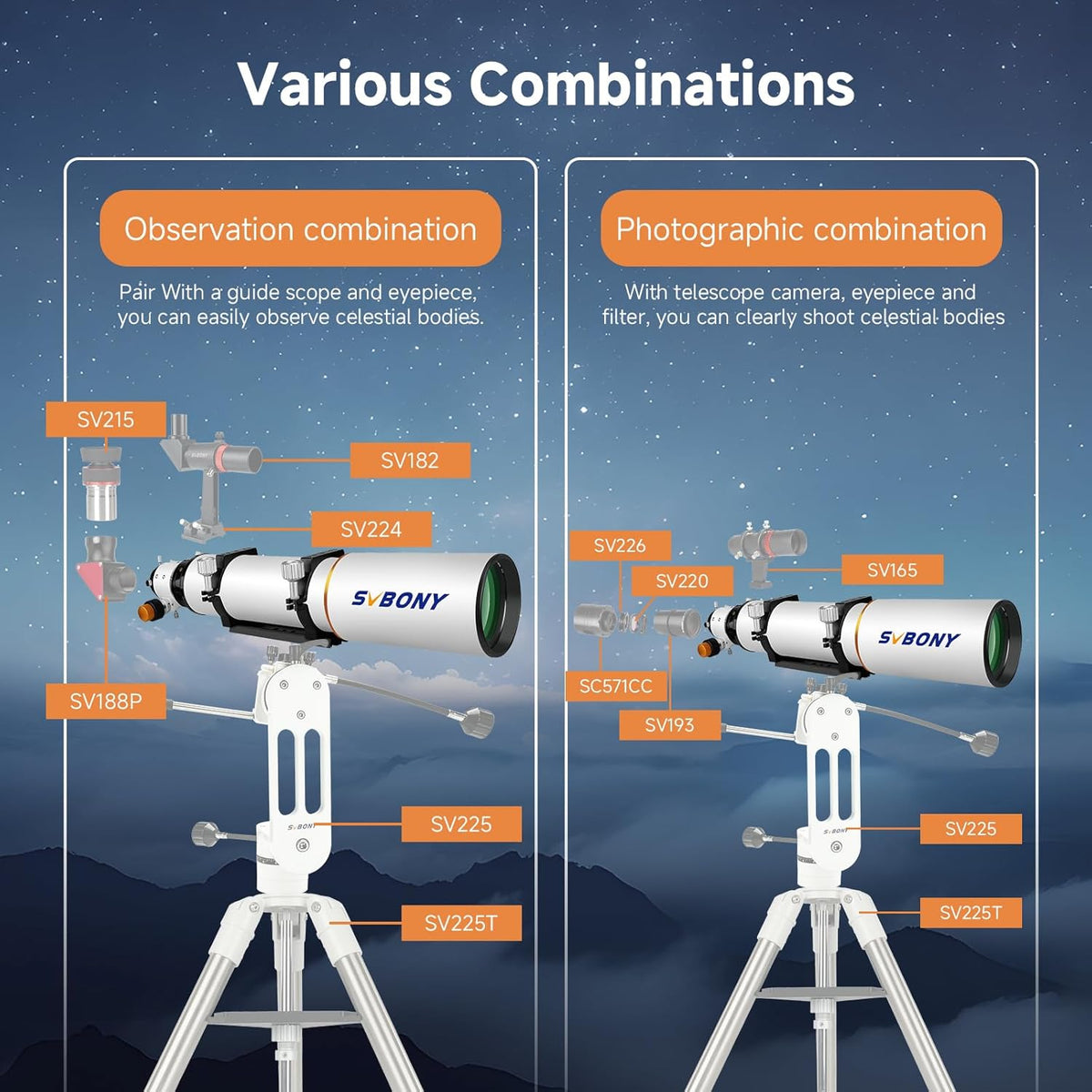 Svbony SV503 102F7 Telescoop Refractor, ED Lens Achromatische OTA Extra Lage Spreiding, RAP Focuser met Dubbele Snelheid, Telescoop voor Deepsky Astrofotografie en Visueel