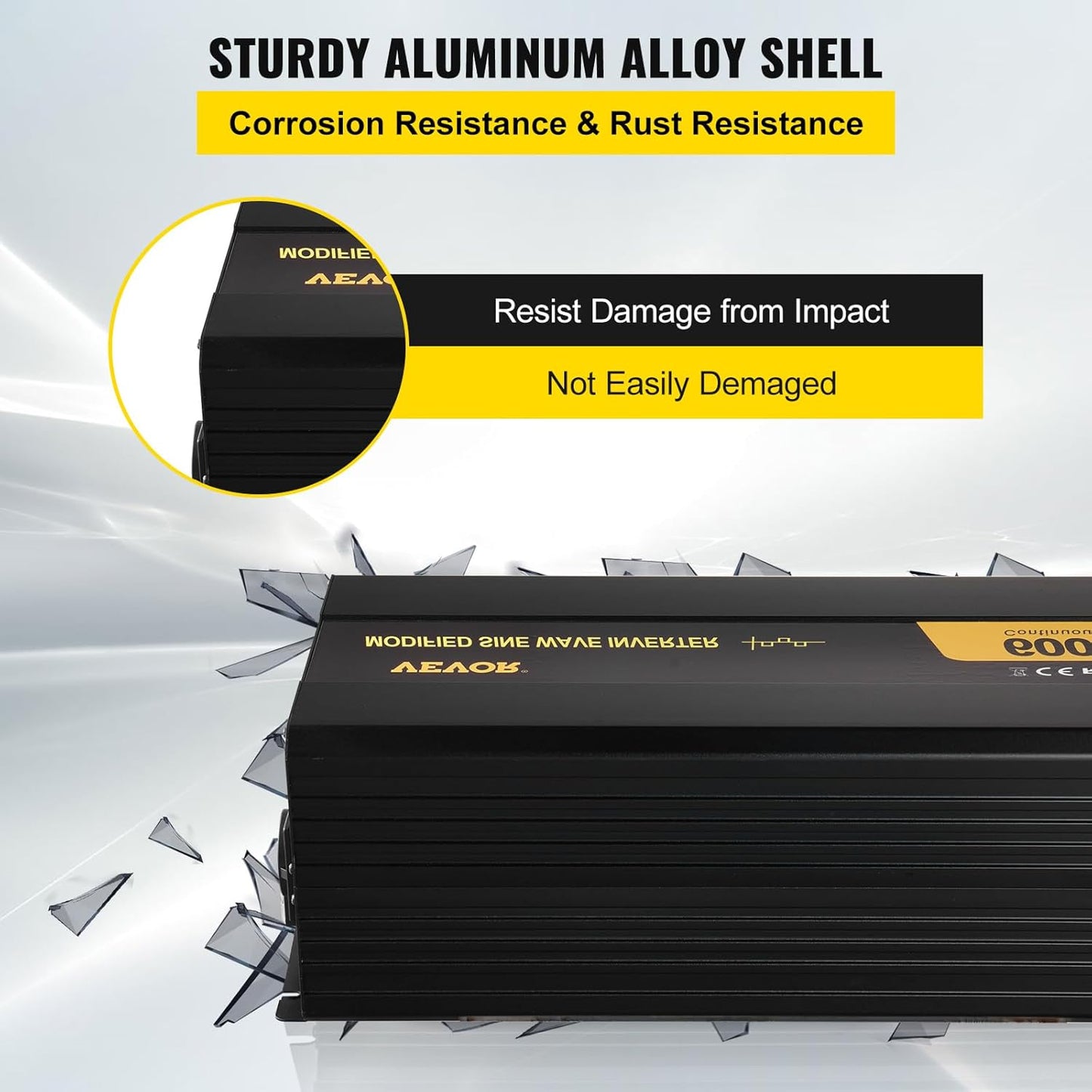 Gemodificeerde Sinusgolf Omvormer – Spanningsomvormer, Auto-Omvormer, Stroomomvormer, Converter – 12V DC Naar 230V AC – 6000 W, Lcd-Display En Afstandsbediening