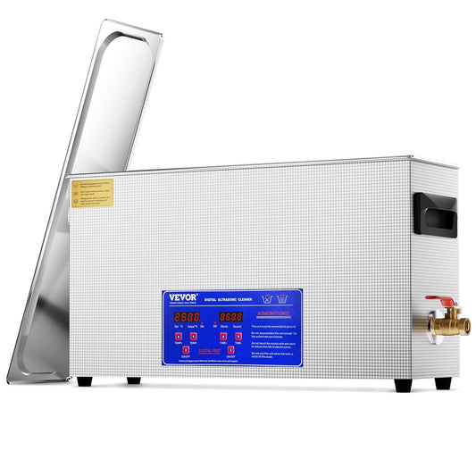 VEVOR Ultrasone reiniger, 10 l, ultrasoon reinigingsapparaat, 300 W, ultrasone reinigingsmachine met timer, verwarming, 40 kHz digitale reiniger met mand voor sieraden
