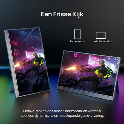ARZOPA 16.1" Portable Monitor 2.5K QHD 180Hz Gaming - 2560×1440, 107% sRGB, HDR10 - With Built-in Stand & Protective Case - Compatible with PS5, Xbox, Switch, PC and Mac - Space Grey - QUORE