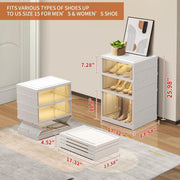 Shoe cabinet - Shoe bench - Shoe rack - Foldable shoe cabinet - Easy installation - Foldable shoe rack - Rack with door - White