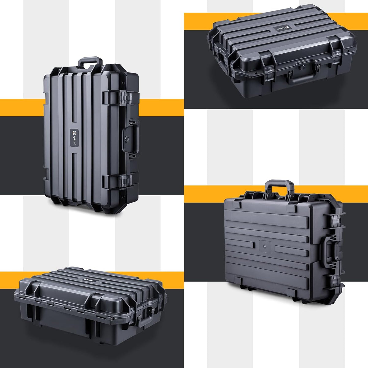 Lykus HC-6020 Waterdichte Koffer met Aanpasbaar schuim, Binnenmaat 59,3 x 42,3 x 19 cm, Geschikt voor Elektronica en meer