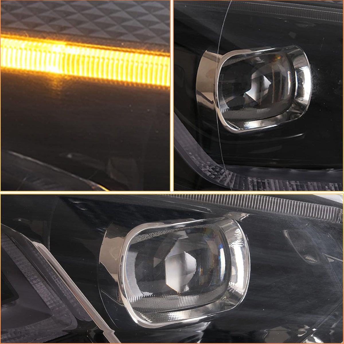 VLAND Projectorkoplampen Compatibel voor Golf 6 MK6 TSI Halogeen 2008-2013 (Niet voor TDI/GTI/R), 1 set/Met E-keuringsmerk