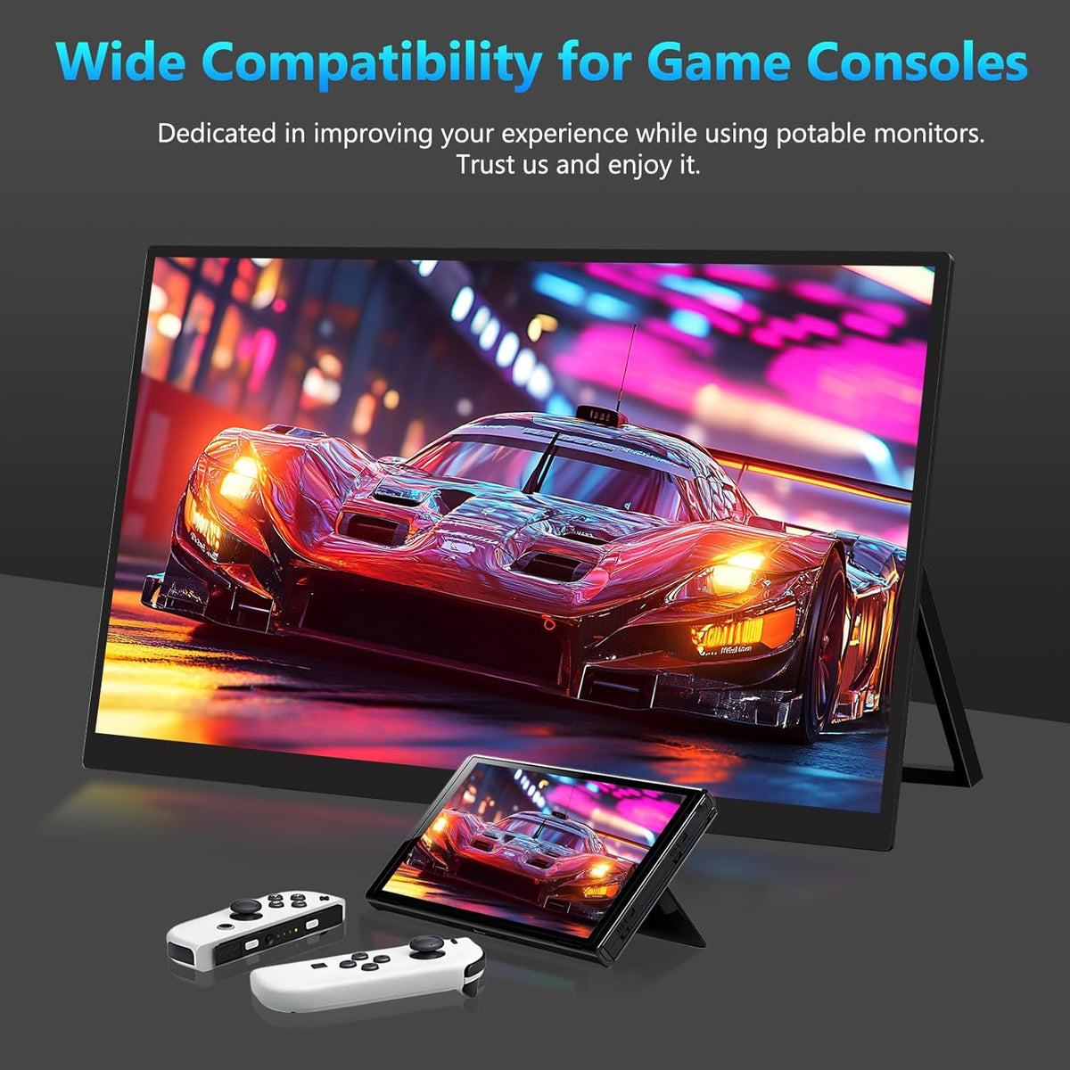 Portable Monitor 23.8 Zoll 100Hz 1080P,100% sRGB FHD HDR USB HDMI Tragbarer with VESA Speakers Portable Laptop Office Tragbarer Monitor,for Computer Switch Phone Game Devices - QUORE