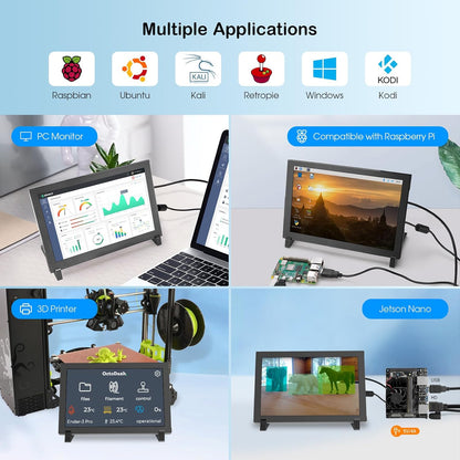 8 Inch Touchscreen Monitor – Mini Monitor – HDMI Monitor – IPS Display – Raspberry Pi Scherm – 1280 x 800 HD – Capacitief 5-Punts Touchscreen