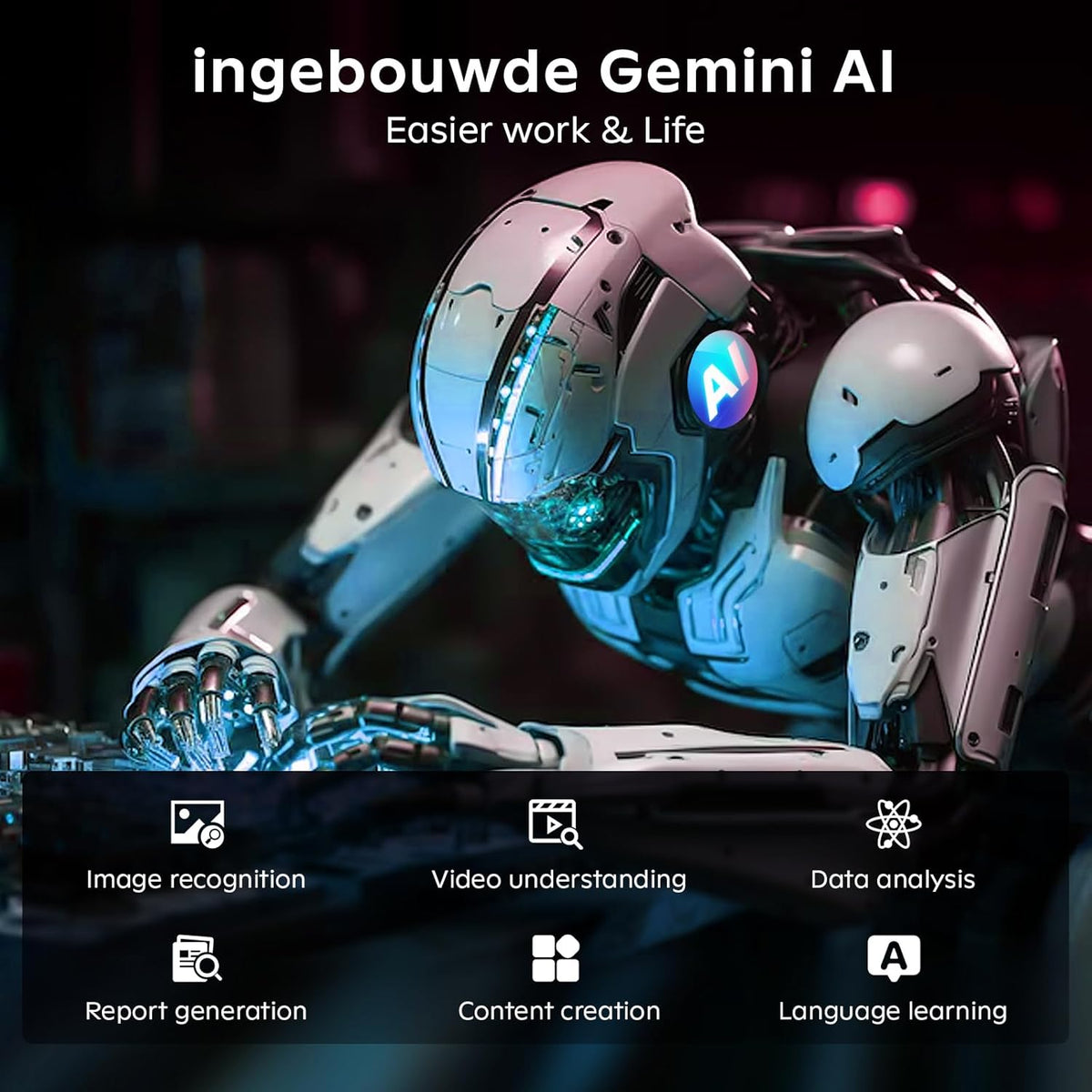 Raemond Android 16Tablet 11 Inch met Gemini AI,T7250 Octa-Core,24GB RAM+256GB ROM(2TB TF),16MP + 8MP,1920x1200IPS HD Display,8000mAh,Widevine L1,GPS,GMS (Grijs)