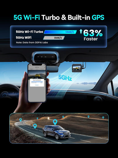 DDPAI Dashcam 4K+1080P Dual STARVIS 2 IMX678 60FPS HDR Dashcam Auto Voor en Achter met 32GB eMMC, AI-ISP Nachtzicht, 4G LTE Ondersteuning, 5GHz WiFi GPS, 24H Parkmodus, 3" IPS Display, Z60 Pro