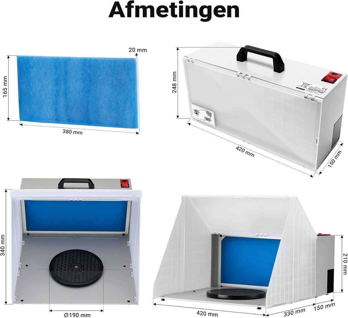 Wiltec set afzuigsysteem 4 m³/min met afzuigslang en filter voor verf- en soldeerdampen, afzuiginstallie voor het wegzuigen van lucht bij fijne deeltjes