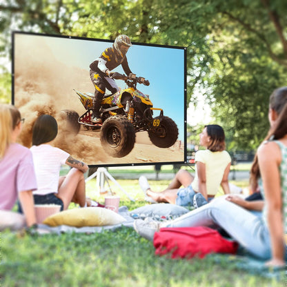 Nierbo Beamerscherm 250 inch, beeldverhouding 16:9, transporteerbaar scherm, geschikt voor projectie in 4K of 3D, thuisbioscoop, afmetingen 553 x 311 cm