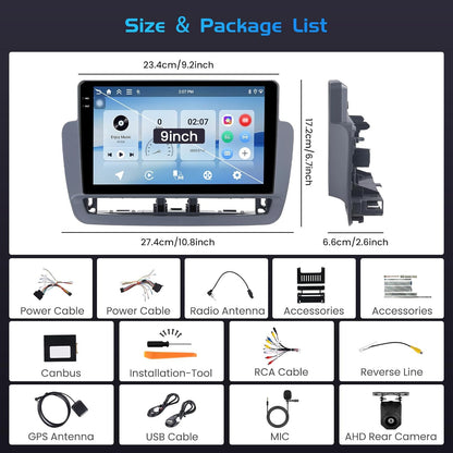Autoradio Seat Ibiza – Multimedia Systeem – Navigatie Radio – Android Auto – CarPlay Draadloos – 9 Inch In-Cell Scherm – 4GB+128GB & Android 15