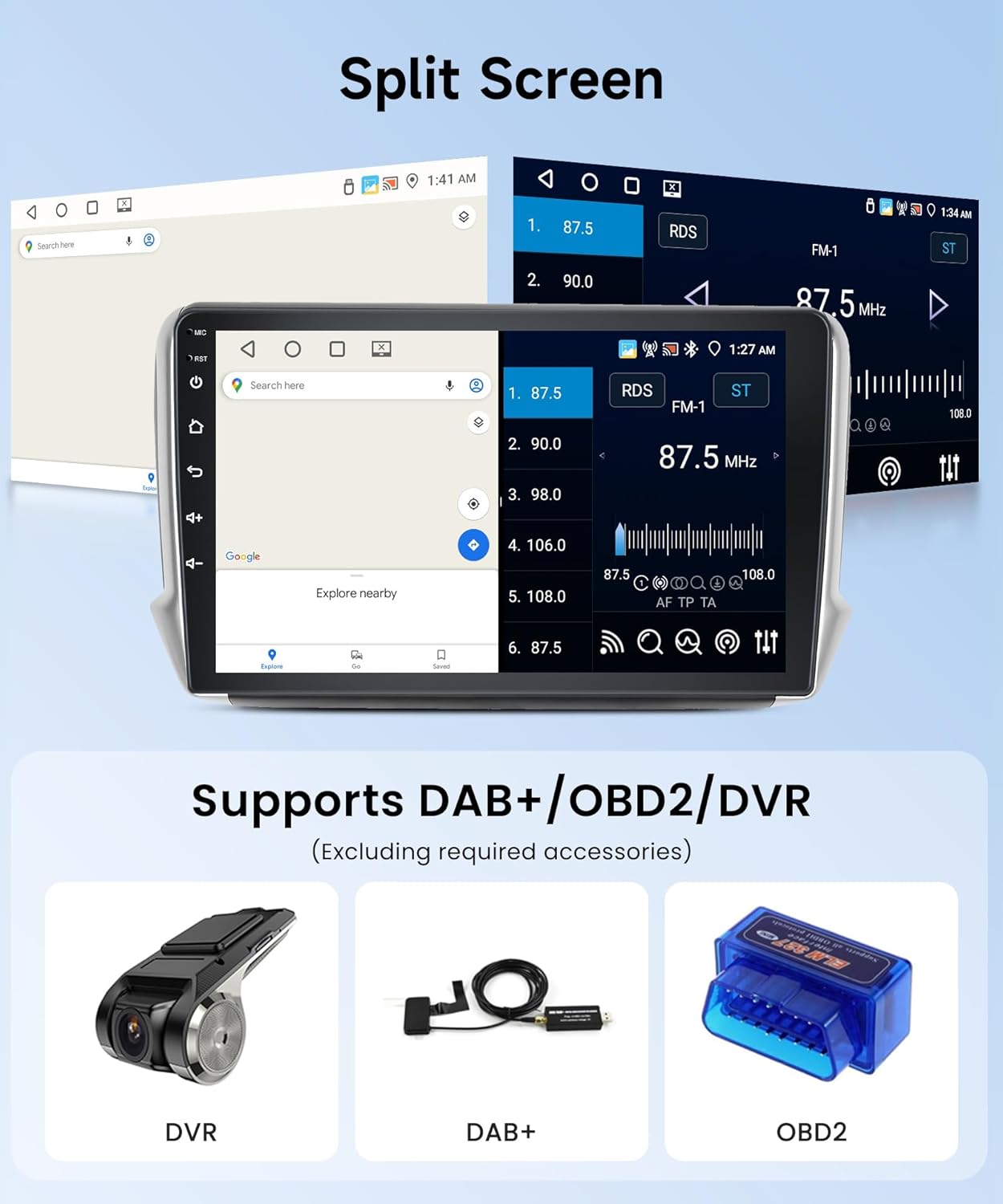 Autoradio – Auto Stereo – Multimedia Speler – Inbouw Radio – 2 Din Headunit – 10,1 Inch Touchscreen – Draadloze CarPlay & Android Auto – 4G + 64GB Opslag