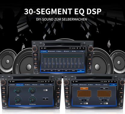 8 inch 4G + 64G Android 14 autoradio met navigatie voor VW T5 Golf 5 6 Polo Sharan Seat Passat Tiguän, dubbele DIN-radio, IPS-scherm, mediareceiver met CarPlay Android Auto Bluetooth PDC RDS-CD