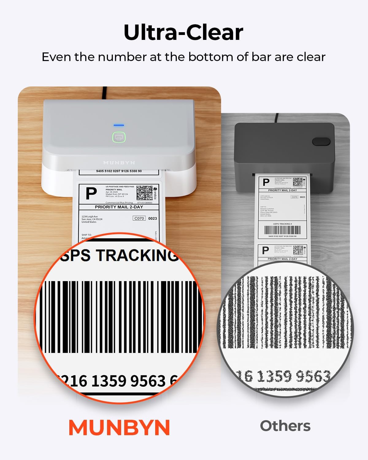 MUNBYN Bluetooth Label Printer DHL, Label Printer 4x6, Label Printer Thermal Printer for Shopify, Ebay, Etsy, Amazon, DHL, Evri, DPD, UPS, FedEx, 403B - QUORE