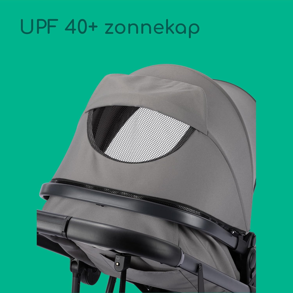 Bebeconfort Breeze Trio, 3 in 1 Kinderwagen Set met Autostoeltje, 0-22 kg (0-4 jaar), Omkeerbaar & Lichtgewicht Combi Wandelwagen, i-Size Autostoeltje, Compact Inklapbaar, Ruime Mand, Mineral Grey