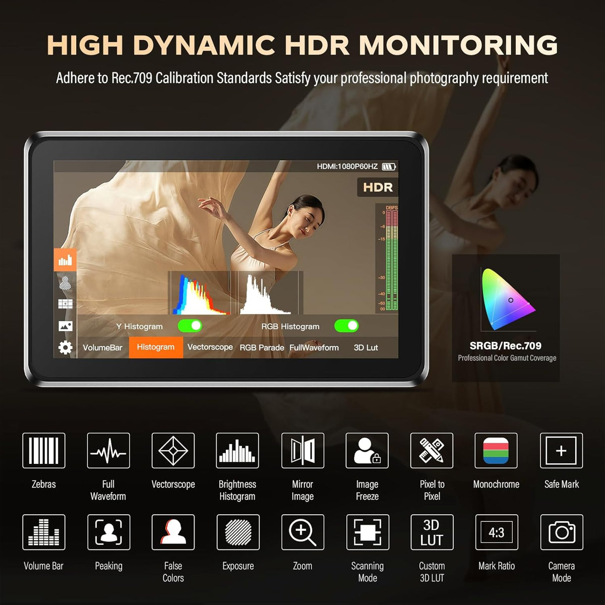VILTROX DC-X2 DCX2 Rig Cage Kit camera fieldmonitor touchscreen met 2000Nit 6 inch 4K HDMI cameramonitor met accu Full HD 1920x1080 IPS 3D LUT met zonnekap voor Sony Canon Nikon DSLR