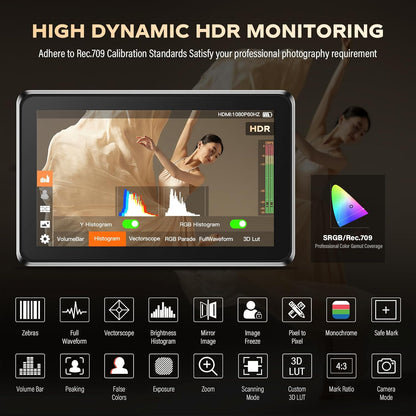 VILTROX DC-X2 DCX2 Rig Cage Kit camera fieldmonitor touchscreen met 2000Nit 6 inch 4K HDMI cameramonitor met accu Full HD 1920x1080 IPS 3D LUT met zonnekap voor Sony Canon Nikon DSLR