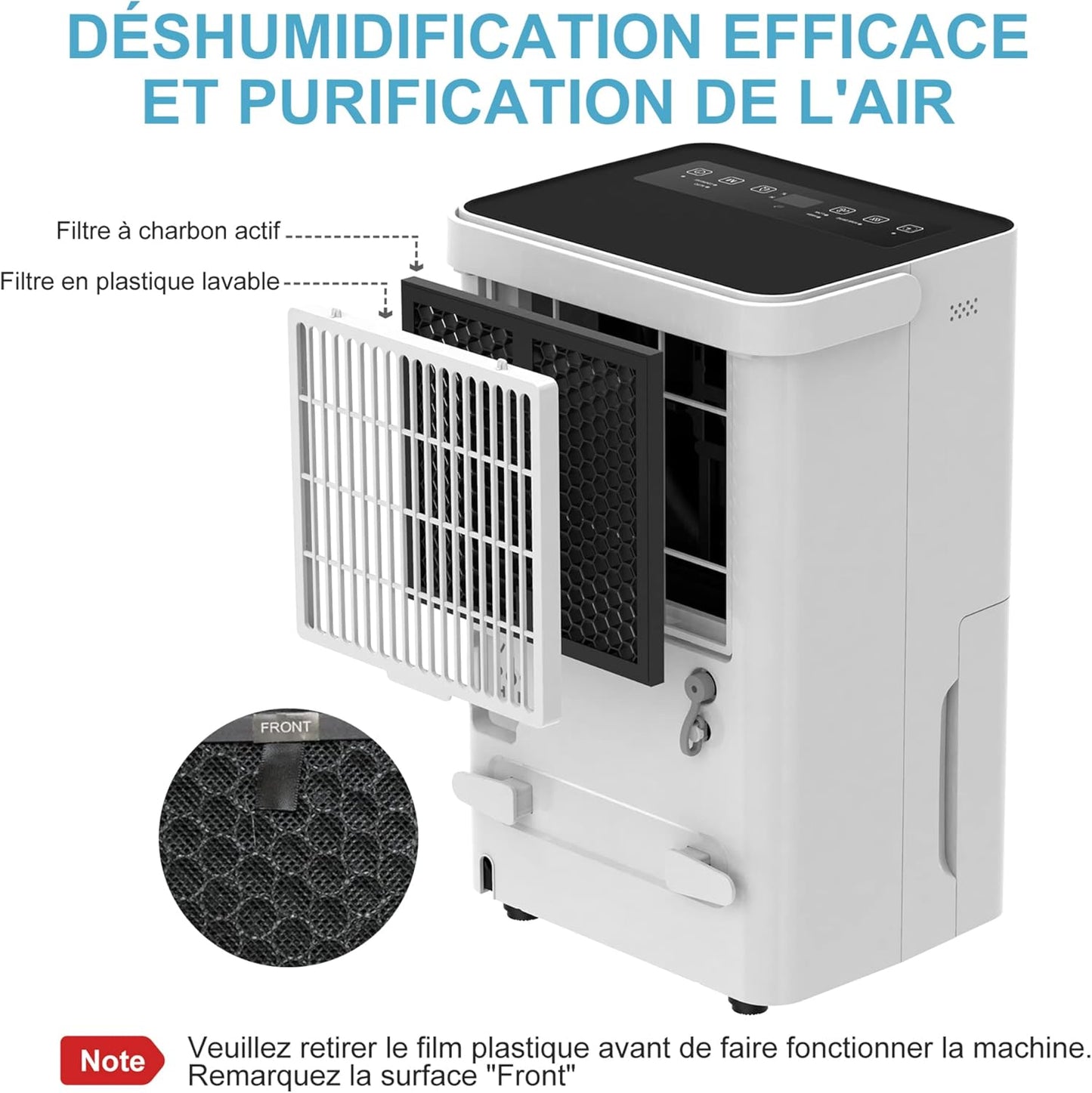 Luchtontvochtiger – Ontvochtiger – Kamerventilator – Vochtvreter – Vochtregelaar – Stil – 10 Liter per Dag – Geschikt voor 15 m²