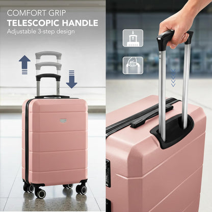 LUGG Jetset 3-delige hardcase-kofferset, 50,8 cm, 63,5 cm, 29, robuust en licht, met TSA-veilige sluiting, gladde 360°-wielen, binnenvakken, goedgekeurd door bedrijven