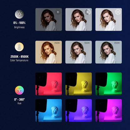 RGB Videolamp 18,3 Inch – LED-Paneel – Studioverlichting – Fotolamp – Lichtpaneel – 60 W Dimbaar – 2500-8500 K