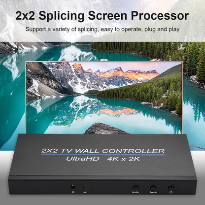 Swallows Video Wall Controller 2X2, 4K 60Hz 2x2 TV Video Wall Controller Screen Stitching Processor Splicer 2x1 3x1 1x3 1x2 4x1 1x4 HD Video Splicer voor PS4 HDTV (4K 60HZ)