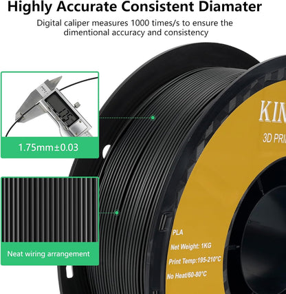 PLA Filament Bundel – 3D Printer Filament – 3D Print Draad – 3D Printer Draad – PLA 3D Filament – 10 kg Veelkleurig – Nauwkeurige Diameter ±0,03 mm – Vacuümverpakte Spoelen