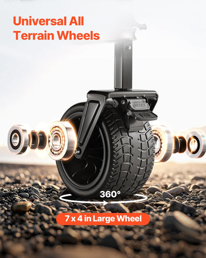 VEVOR Dubbeldekker vouwwagen, inklapbaar, 300 liter, zware vouwwagen, verlengde lange tuinwagen met all-terrain wielen, ondersteuning tot 450 lbs, outdoor utility wagen voor kamperen, sport, winkelen