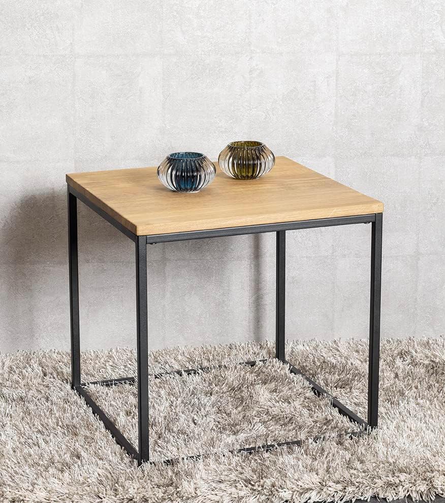 HAKU Bijzettafel, massief hout, eikenhout, zwart, B 45 x D 45 x H 45 cm