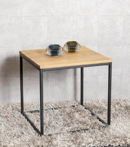HAKU Bijzettafel, massief hout, eikenhout, zwart, B 45 x D 45 x H 45 cm