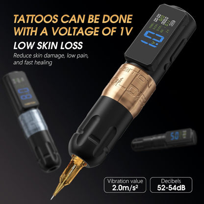 Ambition Soldier 270 S Draadloze Tattoo Pen Machine, roterend Tattoo Pistool met Dubbele 2400 mAh Batterij, 270 g.cm Koppel Borstelloze Motor, 5.0mm Slag Draadloze
