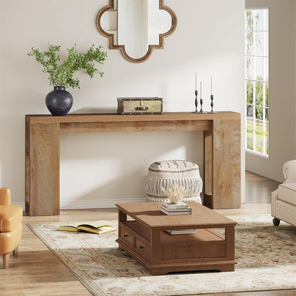 Tribesigns 160 cm Extra Long Console Table, Farmhouse Wooden Sofa Table Behind the Sofa, Narrow Accent Table for Entrance, Living Room, Hallway, Entrance, Foyer, Light Oak Brown